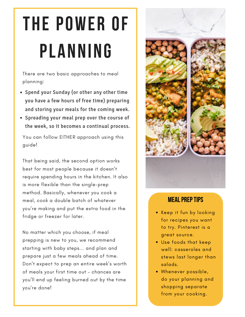 Meal Planning Tips - Be Healthy PA